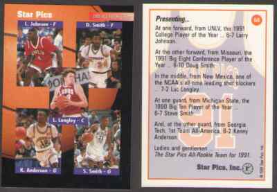 US. 1991 Star Pics. Draft Card. #60. All Rookie Team