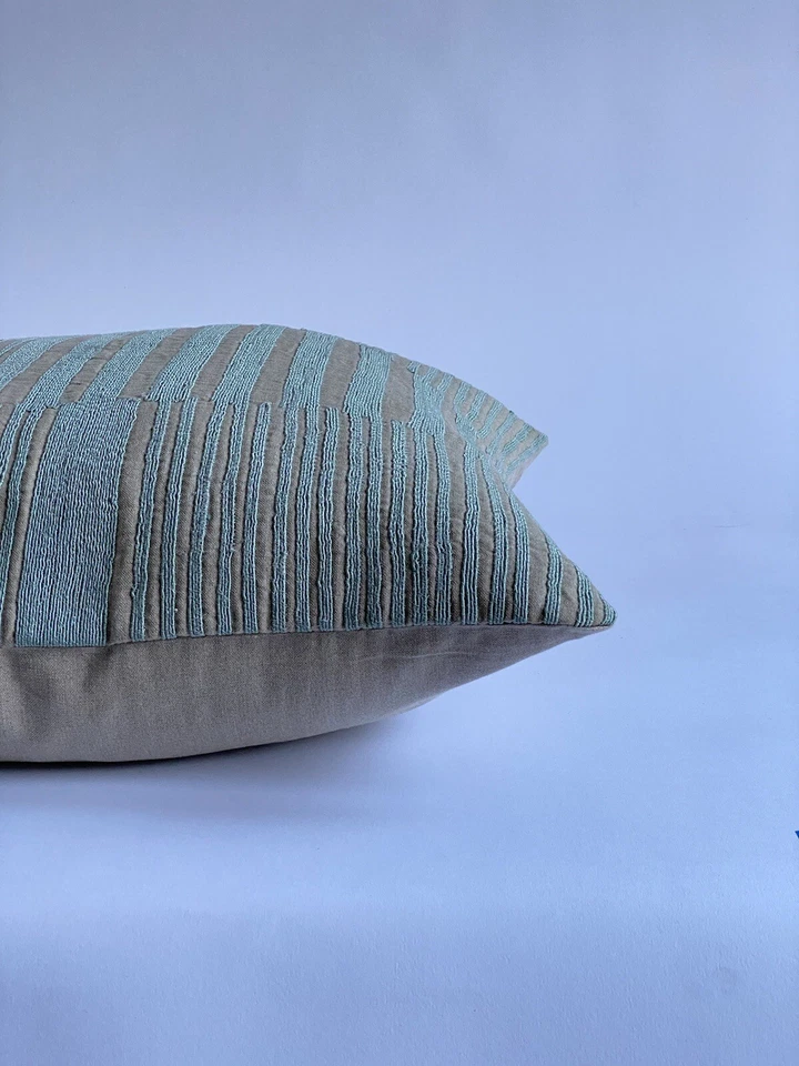 Villa Home Teal  Pillow Cover 22 x 22 - Image 3 of 4