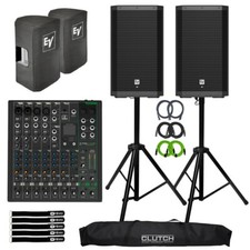 Electro-Voice ZLX-12P G2 12" Powered DJ PA Speaker Pair w ProFX10v3 Mixer