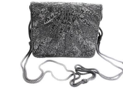 JOVAN MUSK Evening Edition Beaded Evening Small Black Formal Elegant Purse