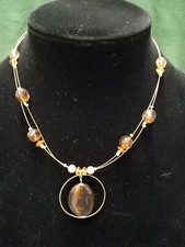 Tiger Eye Pendant Choker Necklace