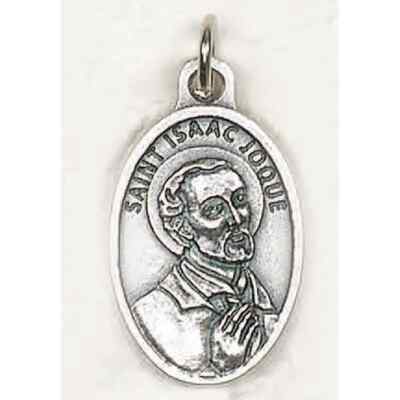 Saint St. Isaac Jogues - Pray for Us - Silver Tone Die-Cast OX 1 inch Medal 