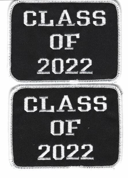 2 CLASS OF 2022 SEW IRON PATCH EMBROIDERED GRADUATION YEARBOOK LETTERMAN JACKET