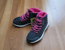 Kids Size 1, 2 Dawson Lace-Up Winter Boots All in Motion Pink Gray Waterproof