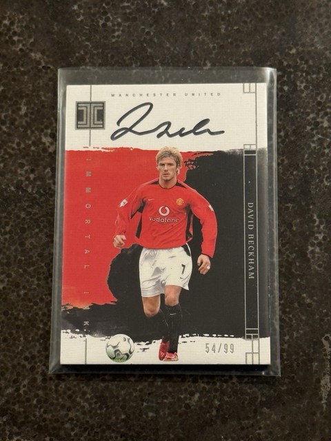 2023-24 Panini Impeccable PL Soccer Immortal Ink David Beckham Auto /99 On Card!