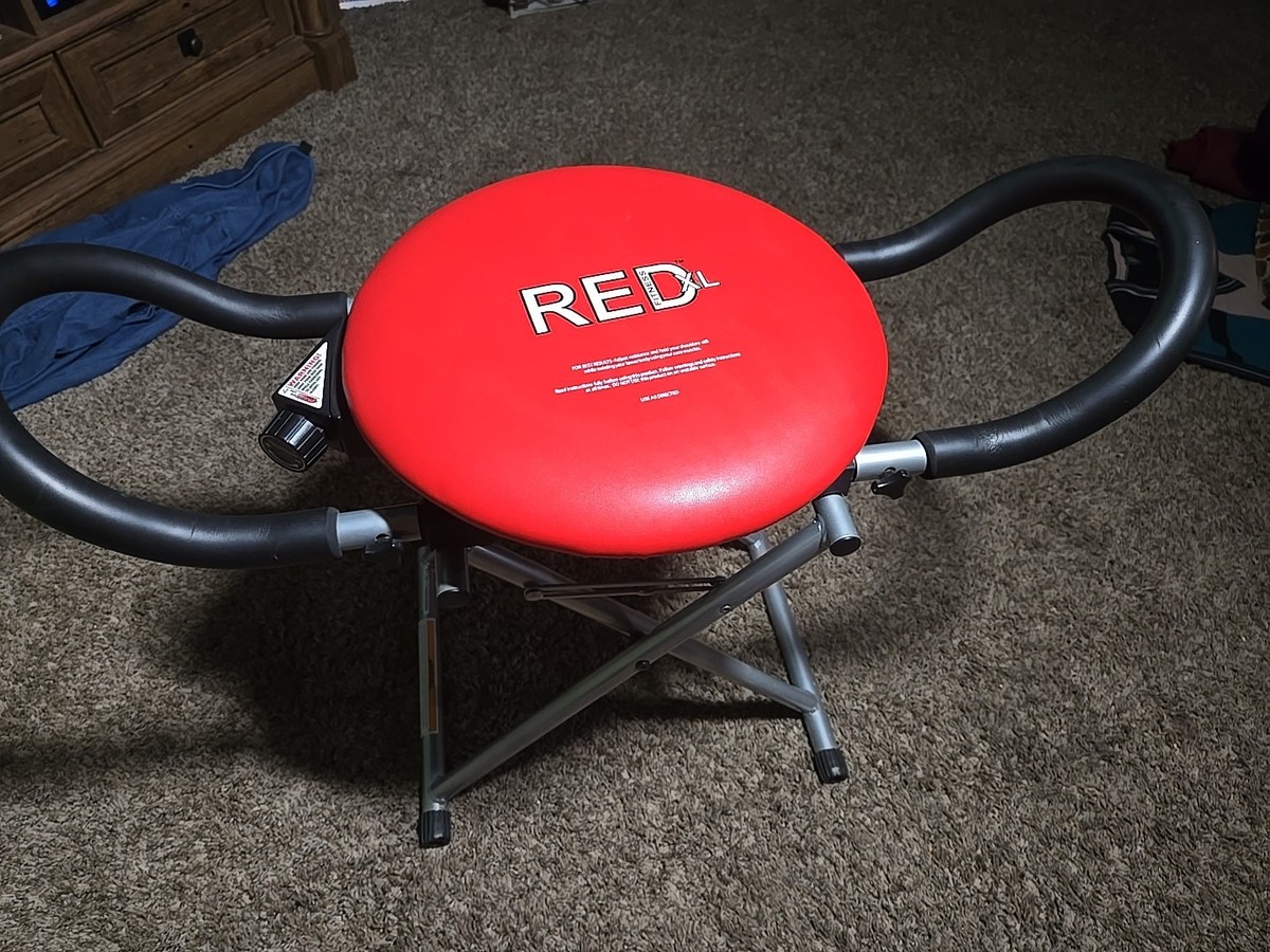 Red XL Fitness Ab & Core Machine Abdominal Exercise Chair