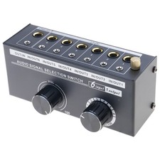 6 In Audios Switcher Selector Effortlessly Sound Source Management 6.35mm/3.5mm