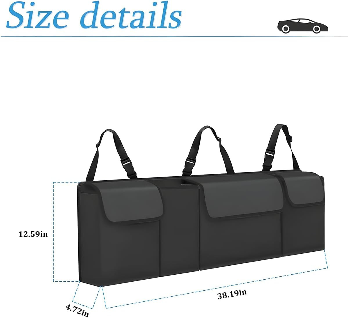 Organizer e Portaoggetti per Bagagliaio Dell'auto, Organizer da Appendere Al Sed - Miniatura 2