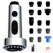 Universal Stainless Kitchen Faucet Head Replacement with 15 Adapter Kit Compa...