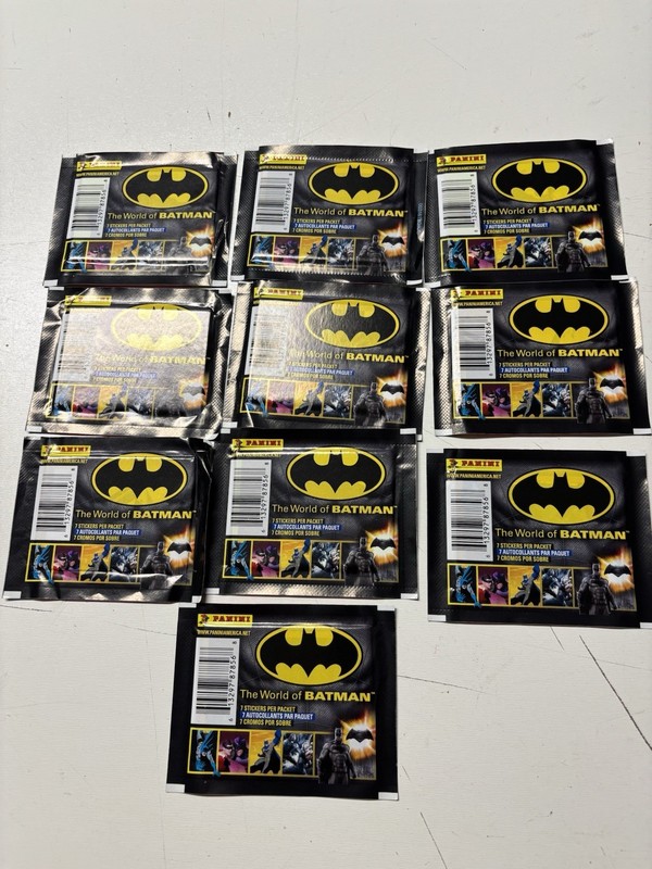 World Of BATMAN Pack Sticker Cards 2016 PANINI lot of 10