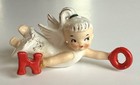 VTG LEFTON CHRISTMAS NOEL FLYING ANGEL CANDLE HUGGER~ the “N & O”~ RESTORATION