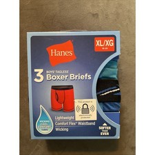 BOYS BOXER BRIEFS HANES TAGLESS COOL Comfort Flex Waistband SIZE XL 18-20 NEW