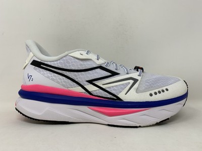Men's Diadora Atomo V7000-2, White/Surf The Web/Pink Fluo, 9.5 D Medium US