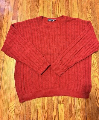 Susquehanna trail outfitters Vintage Red 3D Knit Sweater Mens XL Cotton