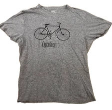 Crazy Dog T-shirts Tee L Men's  Gray Cycologist Bicycle Graphic