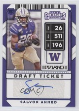 2020 Contenders Draft Picks College Ticket Blue Foil Salvon Ahmed #317 Auto 9r9