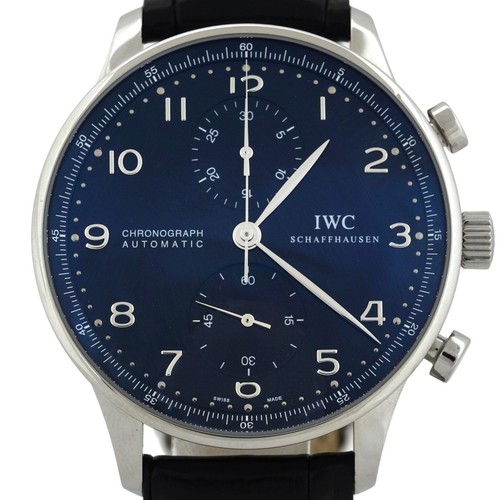 IWC Portuguese Chronograph IW371491 Automatic Blue Dial Men Wa...