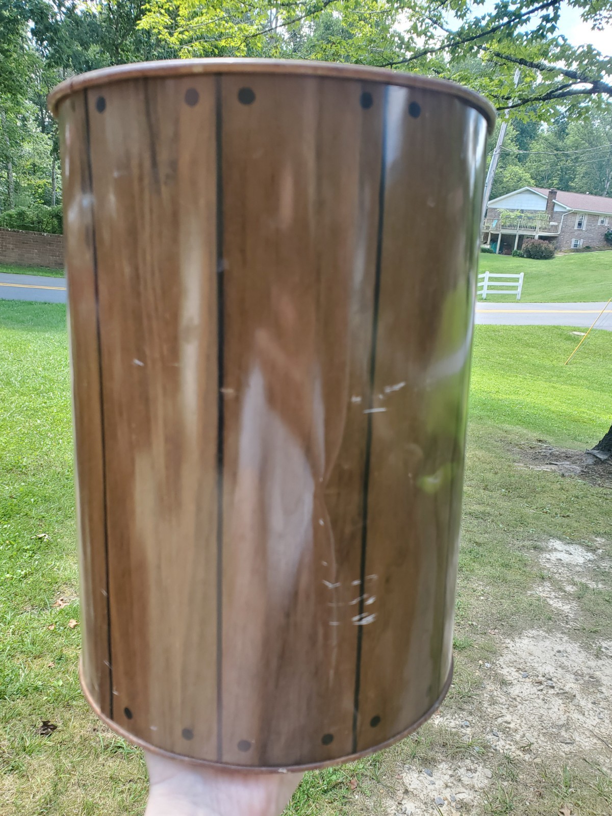 J.L. Clark Trash Can Horse Weather Vane Against Wood Fence Print 11" Tall *Read*