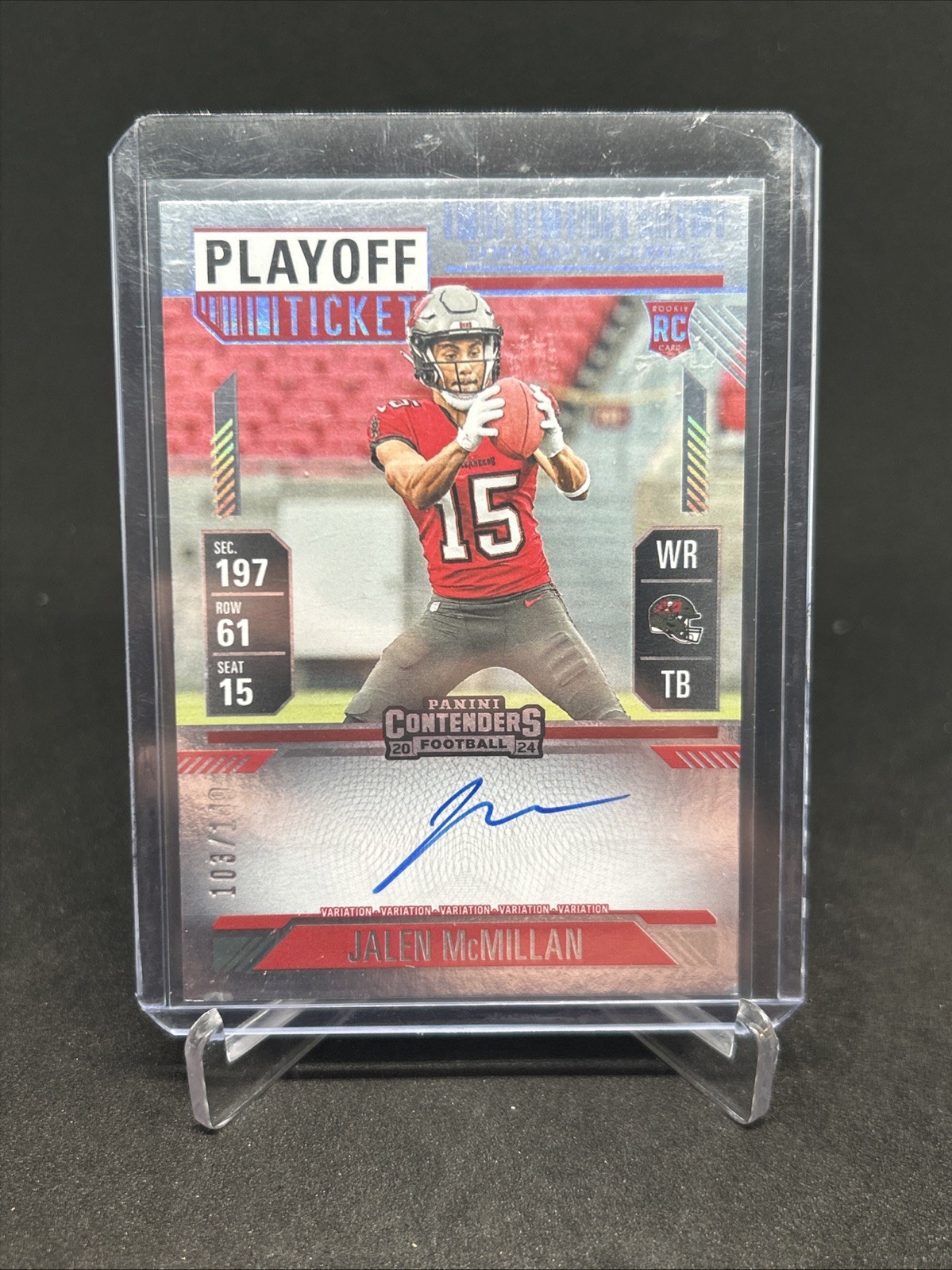 2024 Contenders Jalen McMillan Rookie Ticket RPS Auto RC Playoff /149