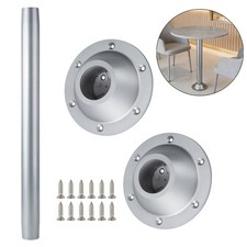 Island Table Leg Set Kit for Caravan Motorhome Boat Campervan Horsebox - Silver