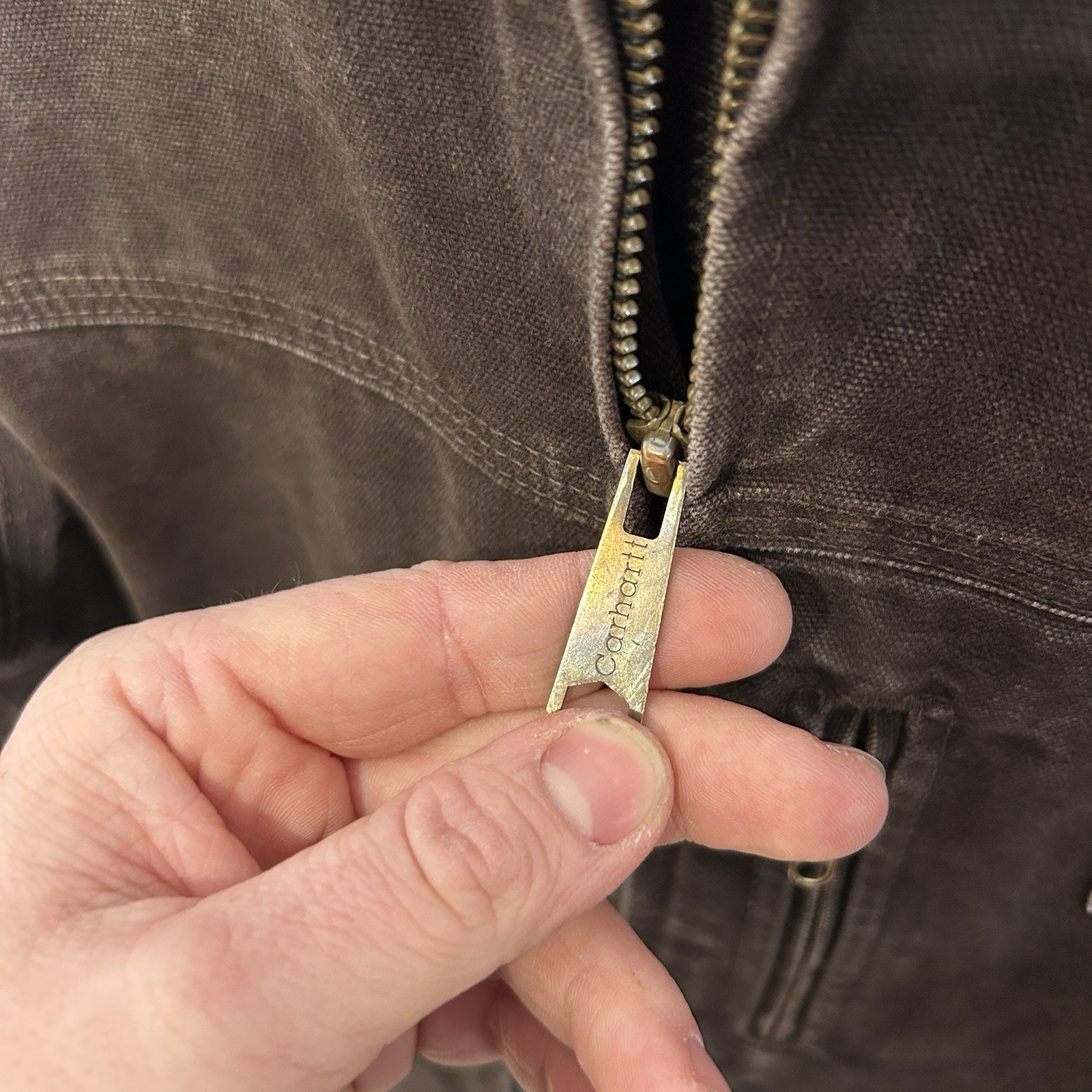 Vintage Carhartt Sherpa-Lined Jacket “Dark Mocha” YYC61 DKB Youth XL/Women’s XS thumbnail 14