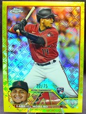 GABRIEL MORENO 2023 Topps Chrome #189 RC /75 Yellow Logofractor FREE Mag Holder