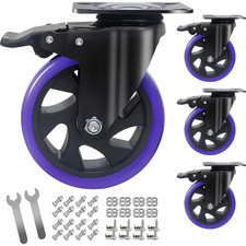 5 Inch Caster Wheels With Brake Set Of 4 Heavy Duty 2200 lb Swivel Locking