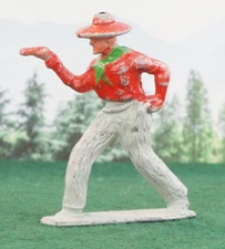 JOHILLCO - VINTAGE LEAD FIGURE - COWBOY WITH A PISTOL  - BRITAINS SIZE 🔥 558
