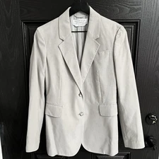 Gabriela Hearst Angela Corduroy Blazer Size 40 Light Grey 