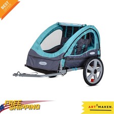 Folding 2-Seater Alloy Steel Bike Trailer for Kids with Harness  Quick Release