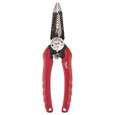 Milwaukee 7.75 in Wire Stripper 6 in 1 Pliers Tool Needle Nose Cutting Stripping