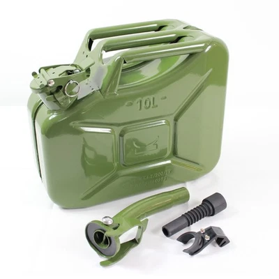BAUMARKTPLUS Benzinkanister Kraftstoffkanister Reservekanister Metall 10 L Olivgrün Metall