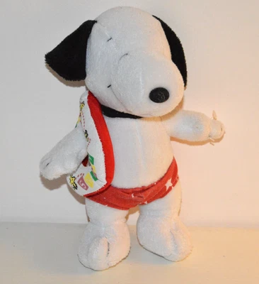 Ancienne peluche originale vintage SNOOPY PEANUTS bouée plage 22 cm années 80 - Photo 1/4