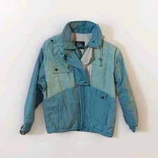Vintage Roffe Ladies Hilight Quilted Ski Jacket Blue White Size 10