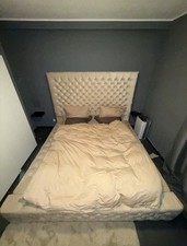 XXL Designer polsterbett 2,20m x 2,00m chesterfield samtoptik