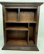 VTG Wood & Glass Display Curio Cabinet Wall Hanging Shadow Box 11.5”x 10”x3”