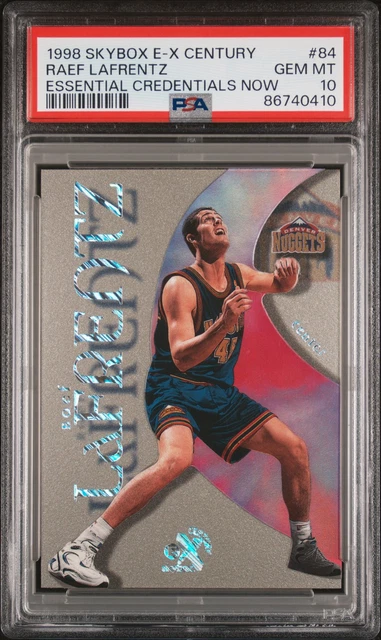 1998 SKYBOX E-X CENTURY ESSENTIAL CREDENTIALS NOW RAEF LAFRENTZ RC /84 PSA 10