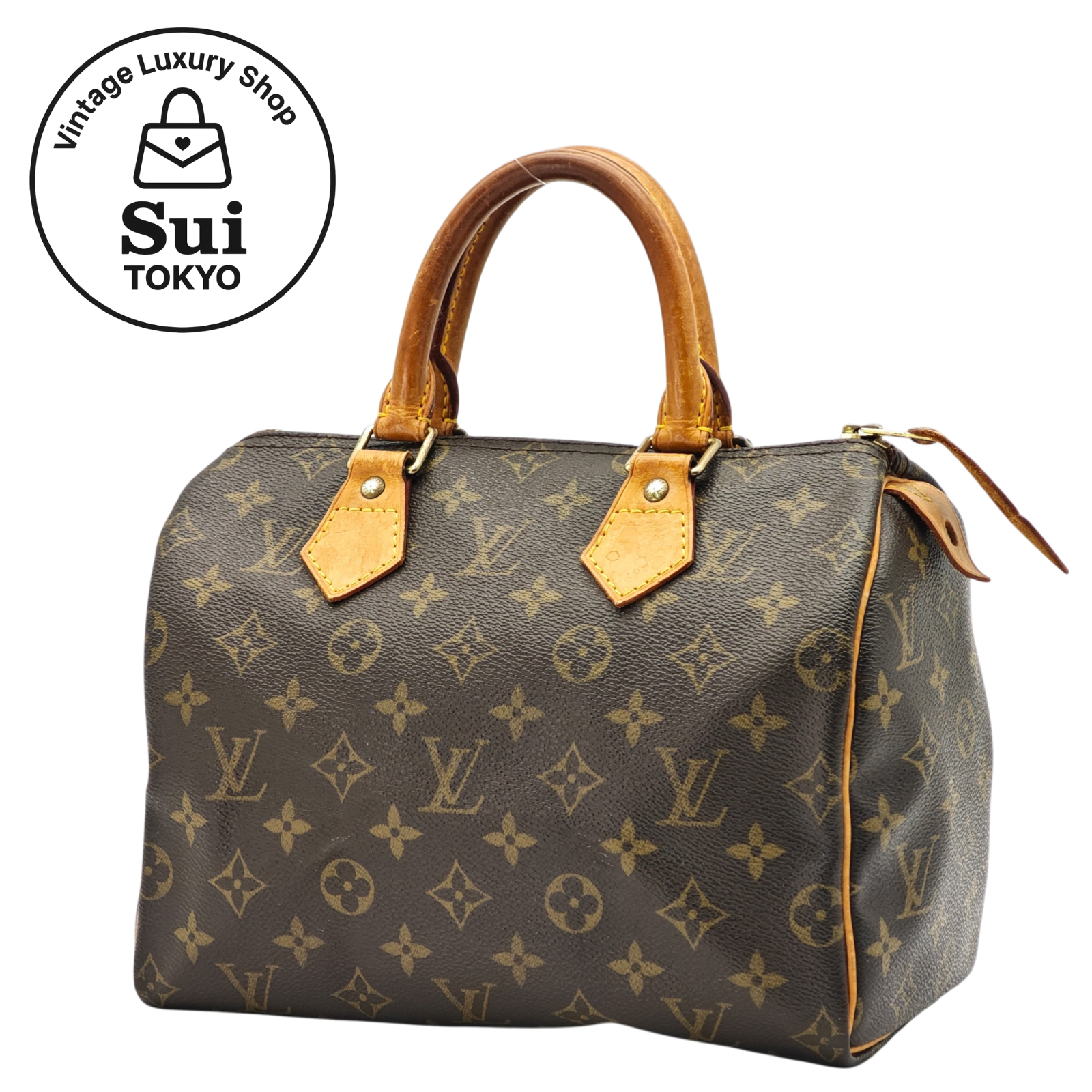 LOUIS VUITTON Speedy 25 Monogram Handbag Mini Boston M41109 Brown 0113