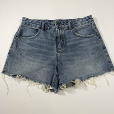 BDG Urban Outfitters A-Line Denim Shorts Womens 30 Blue Raw Hem High Rise