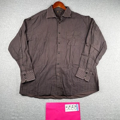 Ben Sherman Shirt 17.5 Purple Striped Casual Classic Button Up Long Sleeve Mens - Image 1 of 4
