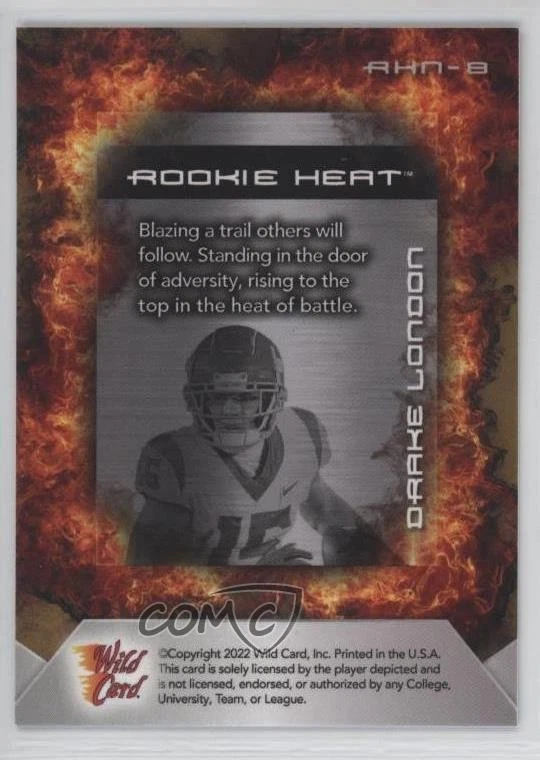 2022 MATTE National Convention Rising Heat Football /25 Drake London Rookie RC - Image 2 of 2