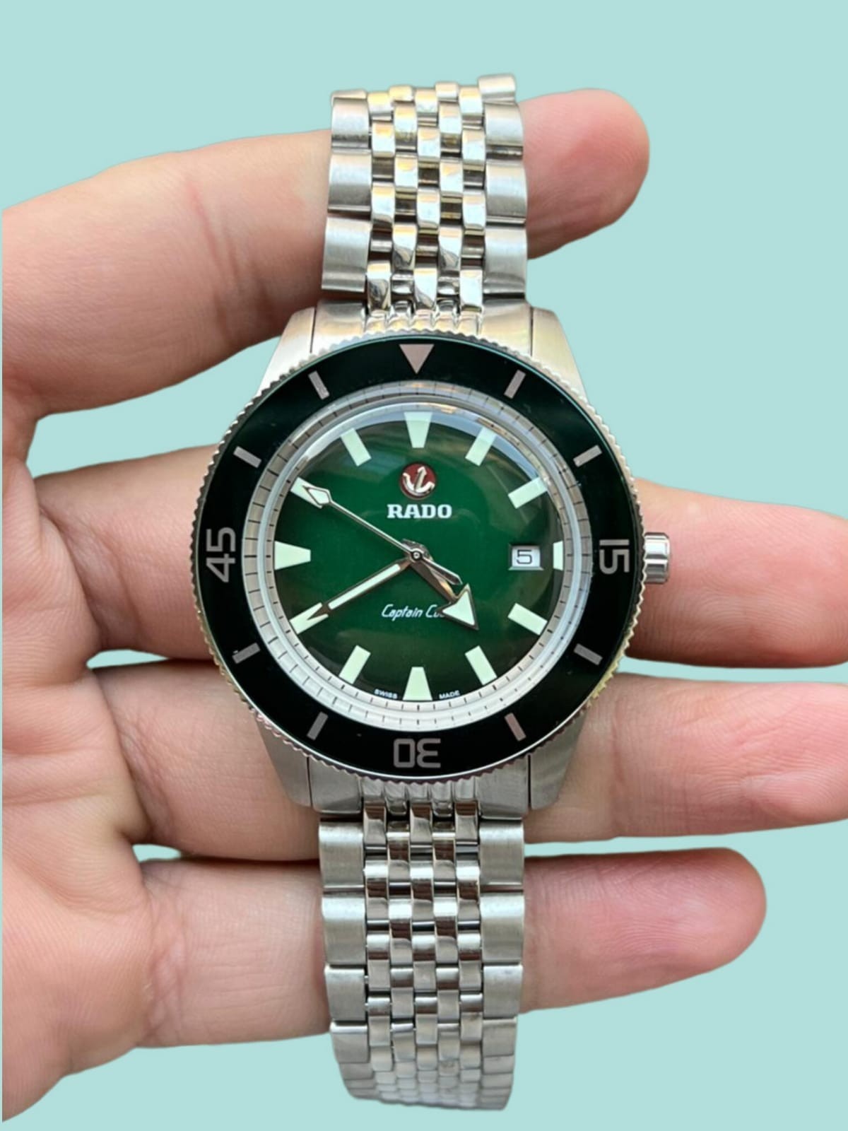 Rado Captain Cook Stainless Steel Green Dial Automatic Men's Watch Premium
