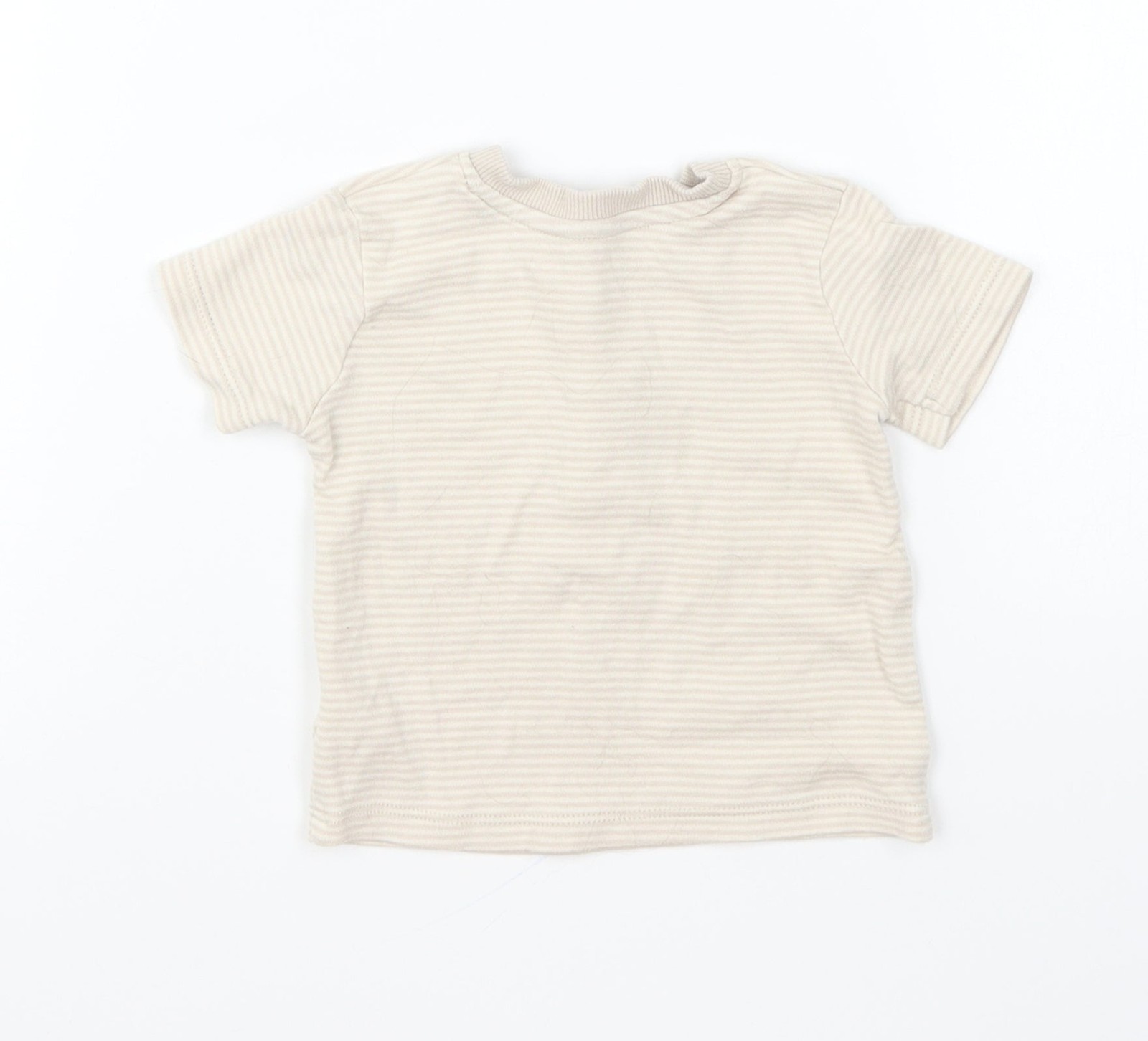 Baby UK Size 3-6 Months George Beige Basic T-Shirt image 2