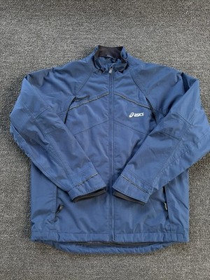 Asics Running Jacket Men s Small   Blue Full Zip Windbreaker