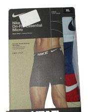 Nike 3-Pack Dri-FIT Essential Micro Boxer Brief Underwear XL Blue/Red