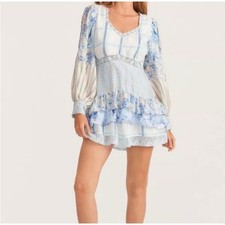 NWT LoveShackFancy Sienne Ocean Spray Mist Silk Mini Dress Size 4 $495