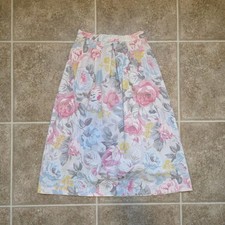 Vintage Girls Floral Midi Skirt Size 5 Pastel Cottagecore Spring Prairie