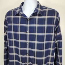UNTUCKit Shirt Mens XL Slim Fit Wrinkle Free Navy Blue Cotton Button Up Long Slv