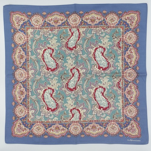 Polo Ralph Laurent Multicolor Bandanna Pocket Square Floral Cotton Scarf 20"x20"