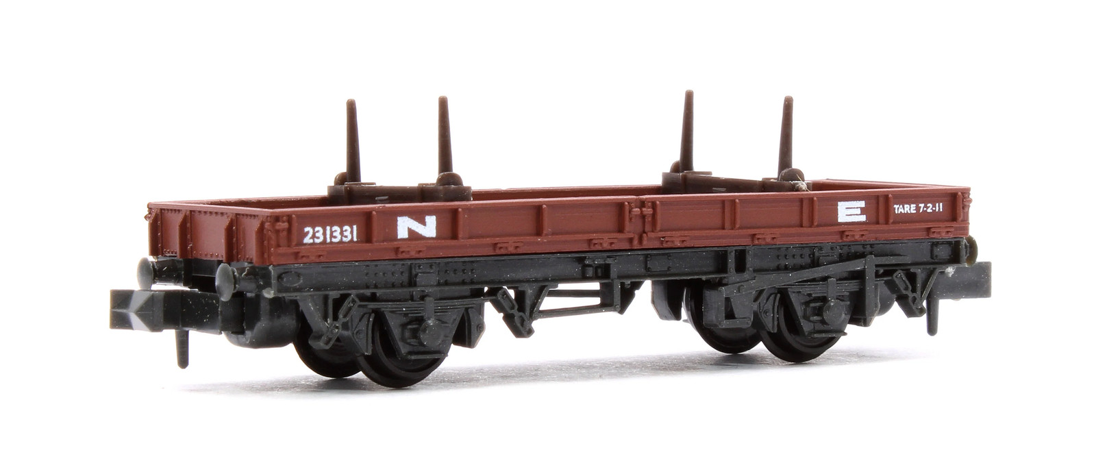 Peco NR4E NE Brown Bolster Wagon, 15ft Wheelbase